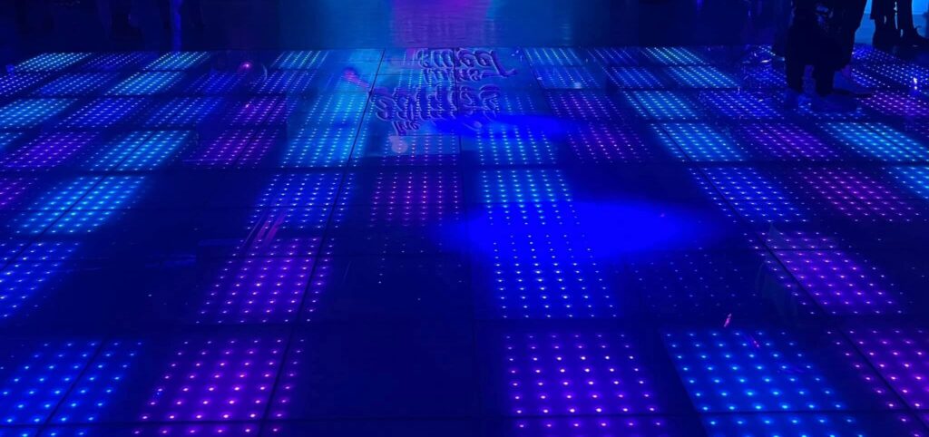 DJ setup with LED walls